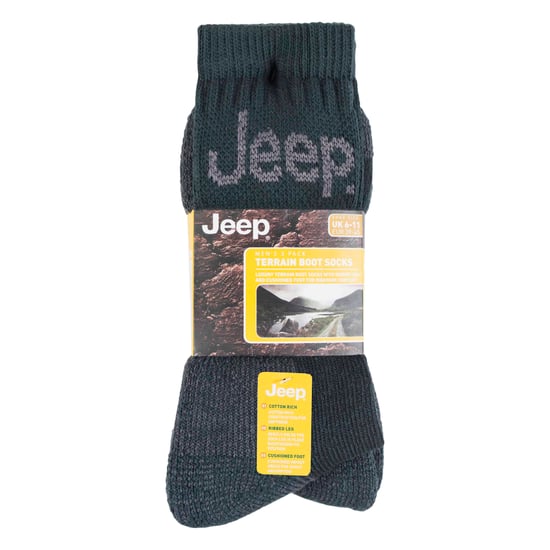 Herren 3 Paar Jeep Terrain Cushion Sole Wandern Wandern Arbeit Socken - Image 2