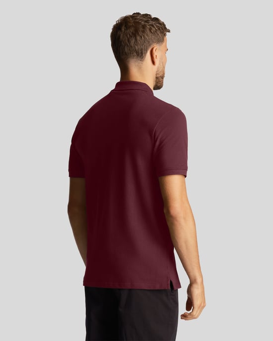 Lyle & Scott men's polo shirt with Co-Ordinates print in burgundy red