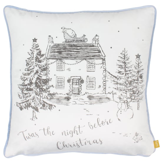 furn. Midwinter Toile Piped Velvet Polyester Filled Cushion