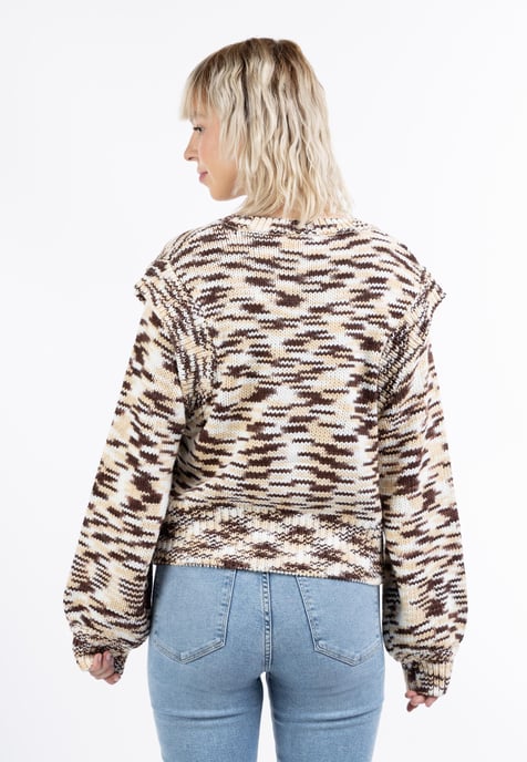 Mymo Strickpullover Damen Braun Mehrfarbig - Image 4