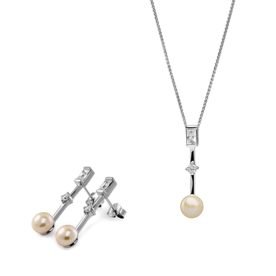 Orphelia 'Maxime' Damen 925 Sterling Silber Set: Kettenanhänger + Ohrringe - Silber SET-7514 - Image 1