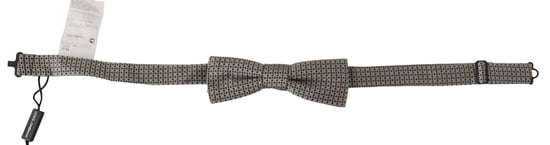 Dolce & Gabbana Black White Flower Pattern Silk Neck Papillon Men's Tie