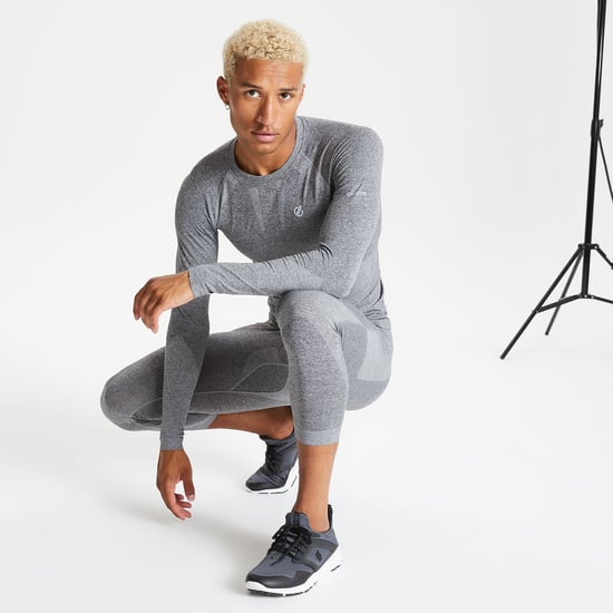 Dare 2B Mens In The Zone 3/4 Base Layer Leggings (Charcoal Grey Marl)