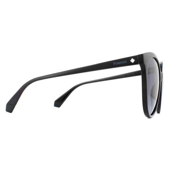 Polaroid Cat Eye Womens Black Grey Gradient Polarized Sunglasses