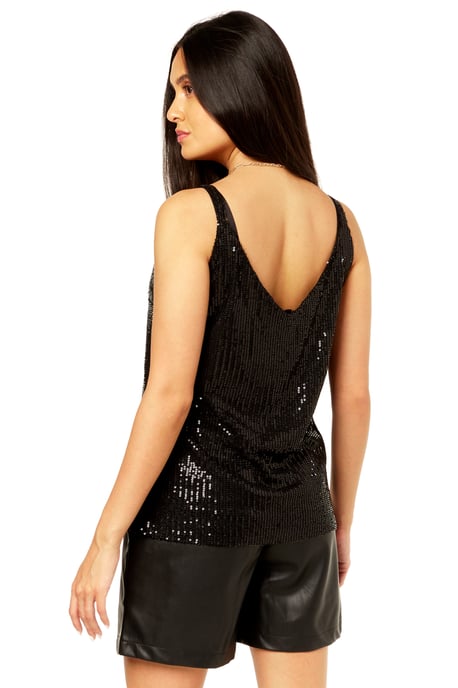 Sequin V Neck Cami Top