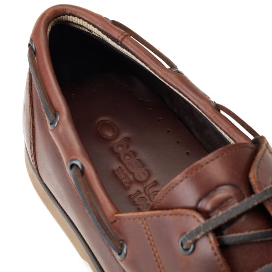 Base London Stern Herren Bootsschuhe aus gebrannt braunem Leder - Image 4