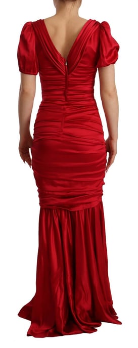 Dolce & Gabbana Damen rotes Seiden-Mermaid-Kleid - Image 3