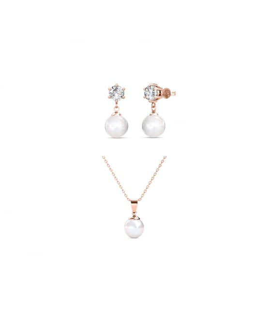 Pauline Vollmond Perle - Rose Gold und Kristall Set - Image 1