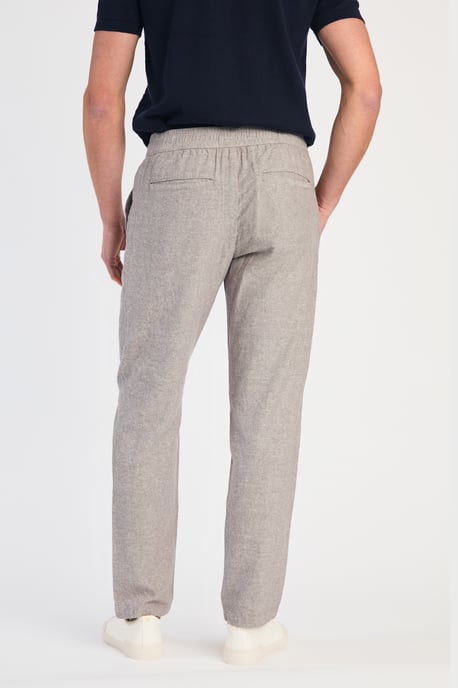 Grey Linen Blend Classic Fit Trousers