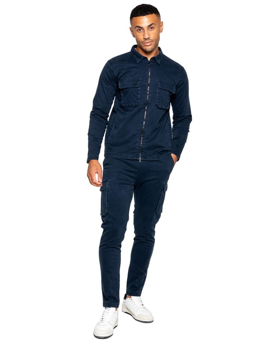 Enzo | Herren Cargo-Trainingsanzug-Set - Navy - Image 2
