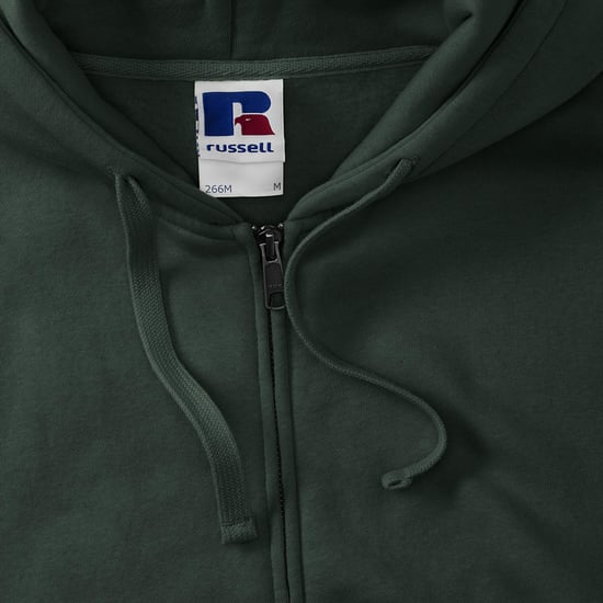 Russell Mens Authentic Full Zip Hooded Sweatshirt / Hoodie (Flasche grün) - Image 4