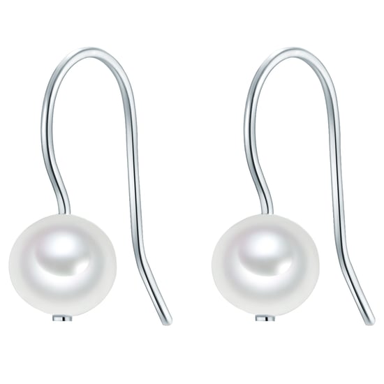 Drop earring sterling silver freshwater cultured pearl white Valero Pearls - Image 1