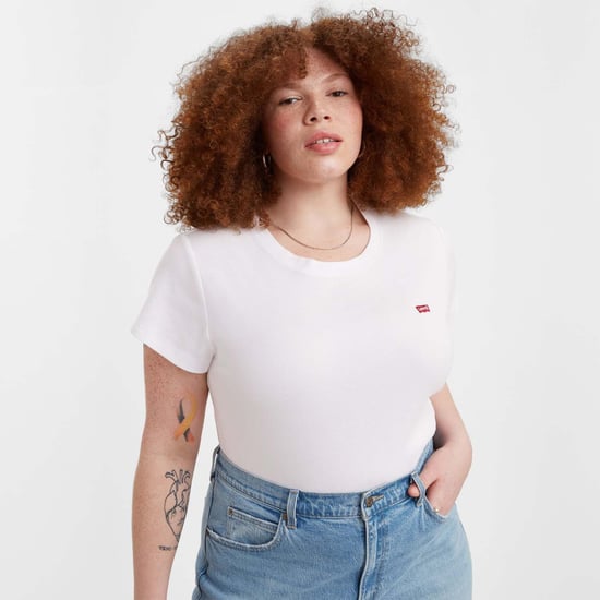 Women's Levis Plus Baby T-Shirt in White - Image 3
