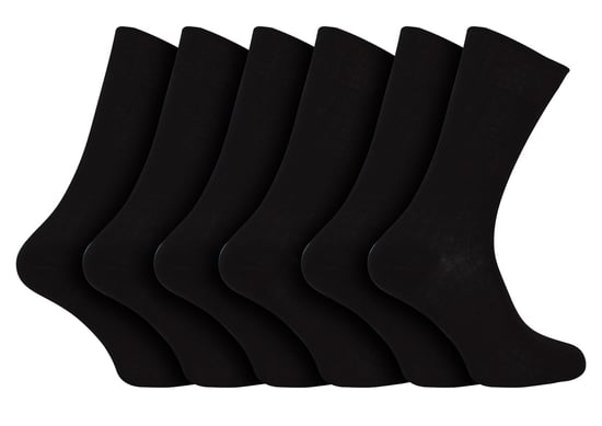 100% ägyptische Baumwolle Socken für Männer | 6 Paar | gerippte nahtlose schwarze Socken in 3 Größen erhältlich - Schwarz - Image 1