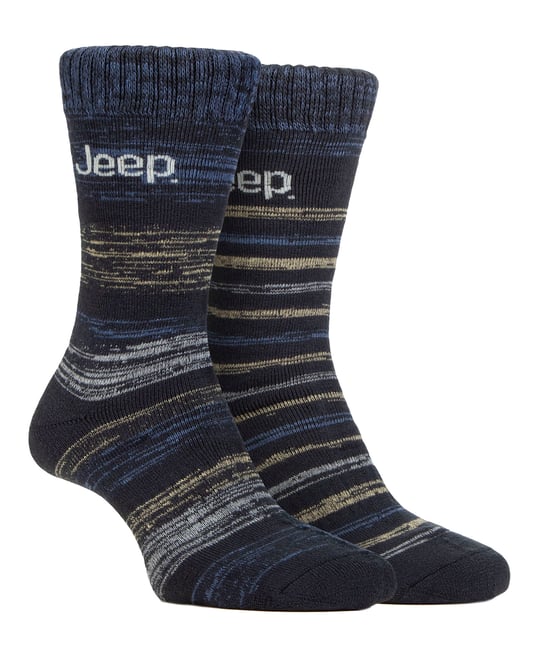 Mens Thermal Winter Socken | Jeep | Thick Ribbed Design Warm gestrickt Boot Socken | Chunky Performance Socken - Blau / Navy - Image 1