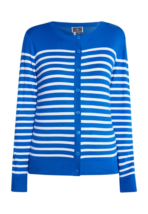 Dreimaster Strickjacke Damen Königsblau Weiss - Image 1