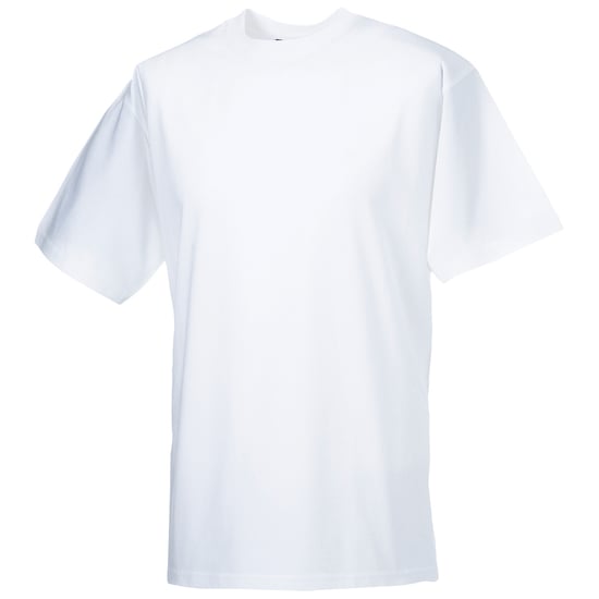 Russell Europe Mens Classic Heavyweight Ringspun Short Sleeve T-Shirt (Weiß) - Image 2