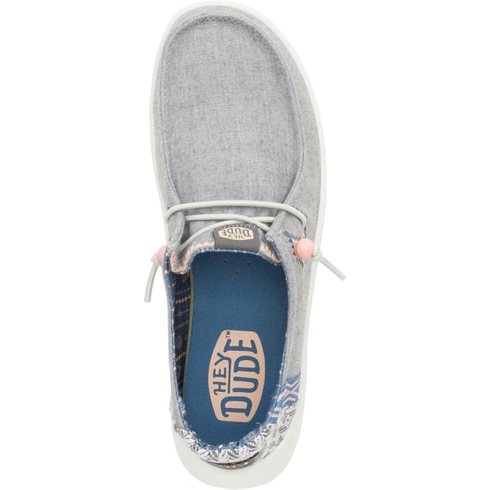 HEYDUDE Wendy Peak Chambray Woven Polyester Damen Grau Loafers - Image 4