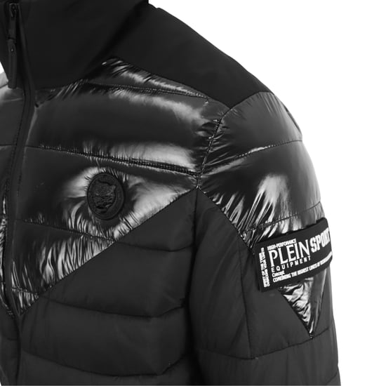 Plein Sport Unifarbene Steppjacke Schwarz - Image 3