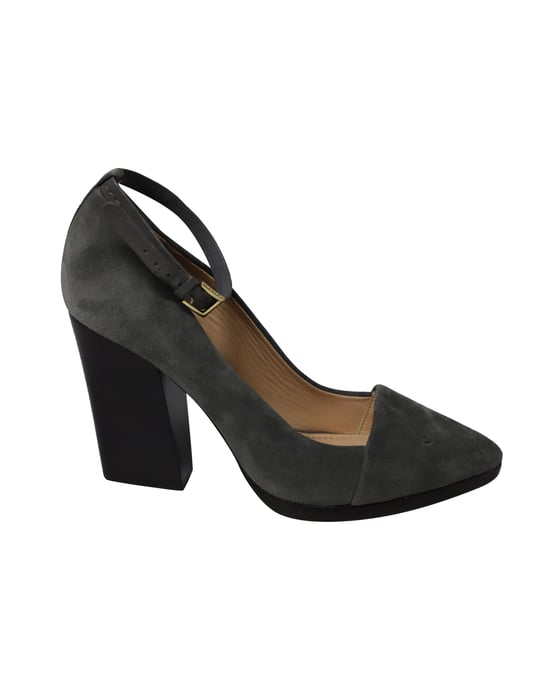 Tory Burch Blockabsatzpumps aus grauem Wildleder - Image 1