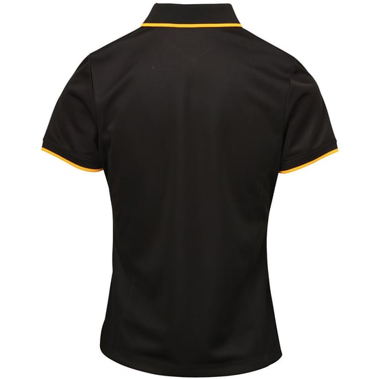 Premier Womens/Ladies Contrast Coolchecker Polo Shirt (Schwarz/Sonnenblume) - Image 2