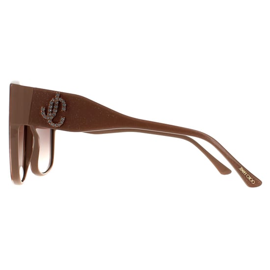 Jimmy Choo Square Womens Nude Glitter Brown Gradient Sunglasses