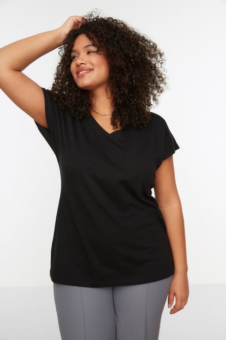 Cool Comfort Plus Size T-Shirt in Schwarz - Image 5