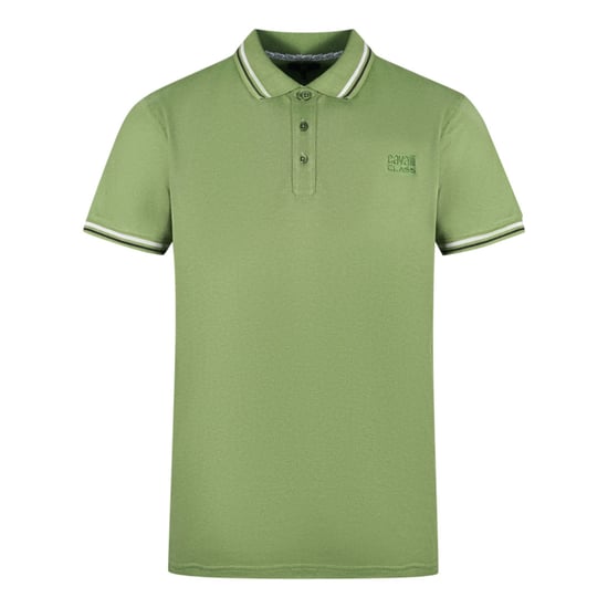 Cavalli Class Zwillingsspitzkragen Grünes Poloshirt - Image 1