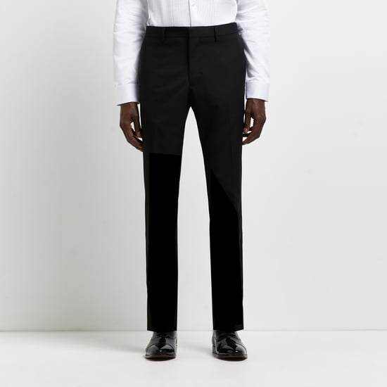 River Island Mens Suit Trousers Black Slim Fit Tuxedo