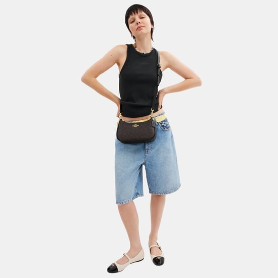 Teri Shoulder Bag in Signature Canvas with Chain Strap - Image 4