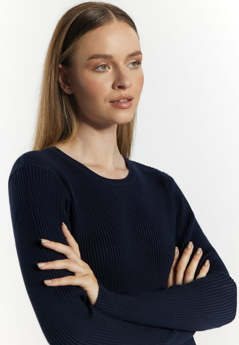 Dreimaster Strickpullover Damen Marine - Image 5