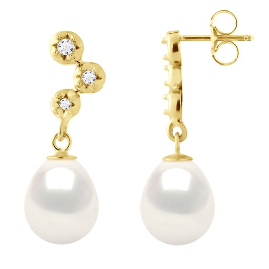 Ohrringe Prestige – Diamanten 0,12 ct – Qualität HSI – Gelbgold - Image 1