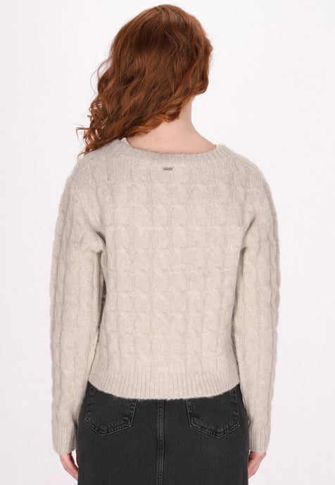 Dreimaster Cardigan Damen Hellbraun Melange - Image 4