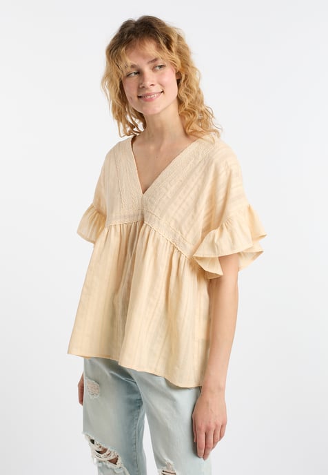 Dreimaster Tunika Damen Beige Creme - Image 3