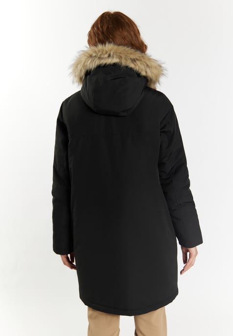 Dreimaster Winterparka mit Kunstfell Damen schwarz - Image 4