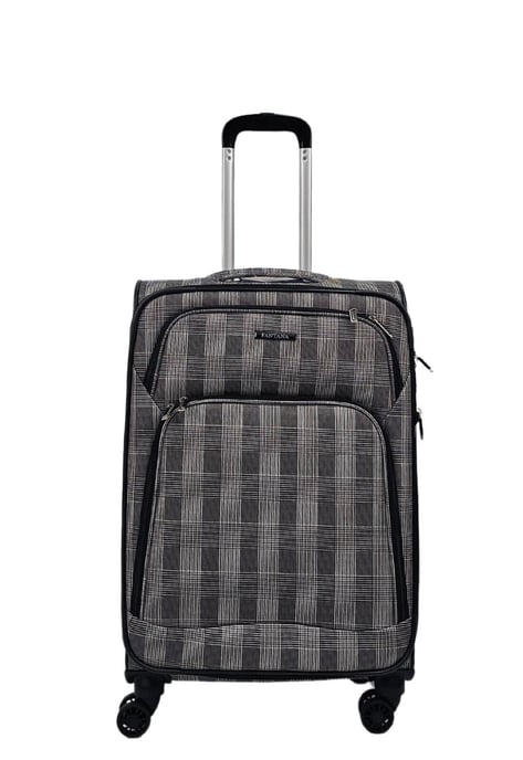 Lightweight Suitcases 8 Wheel Luggage Stripes Travel Soft Bags