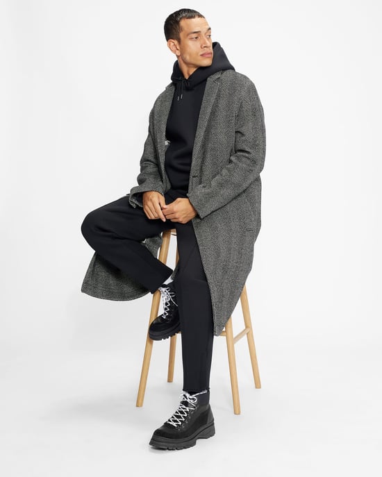 Ted Baker Travers Herringbone Coat, Black
