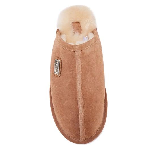 Mens Closed Mule Chestnut Slippers