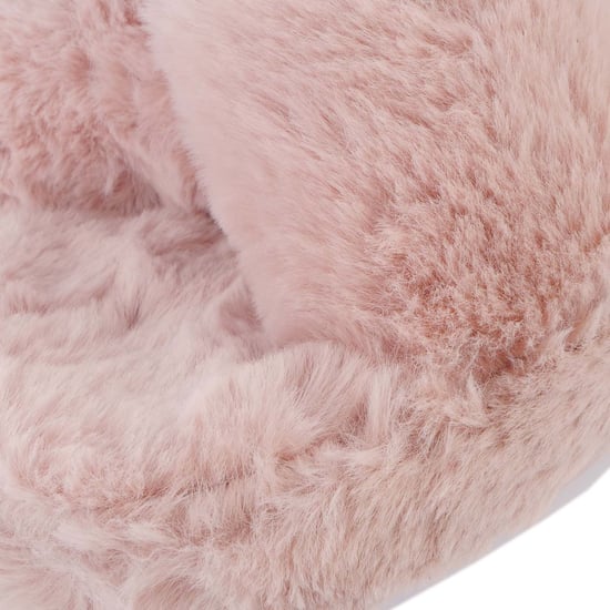 Damen Ted Baker Lopply Kunstfell Crossover Hausschuhe in Dämmerungsrosa - Image 5