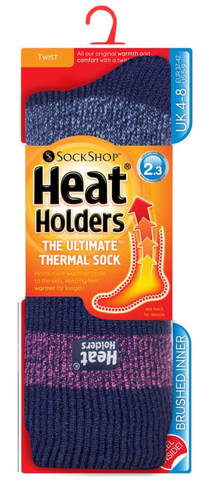 Heat Holders - Damen gemusterte Winter warme Thermosocken 4-8 UK - Image 2