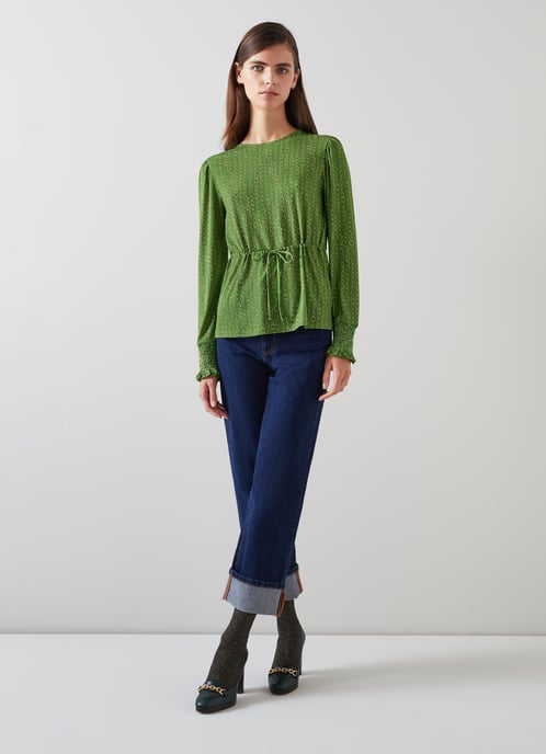LK Bennett Ellie Jersey Tops, Green