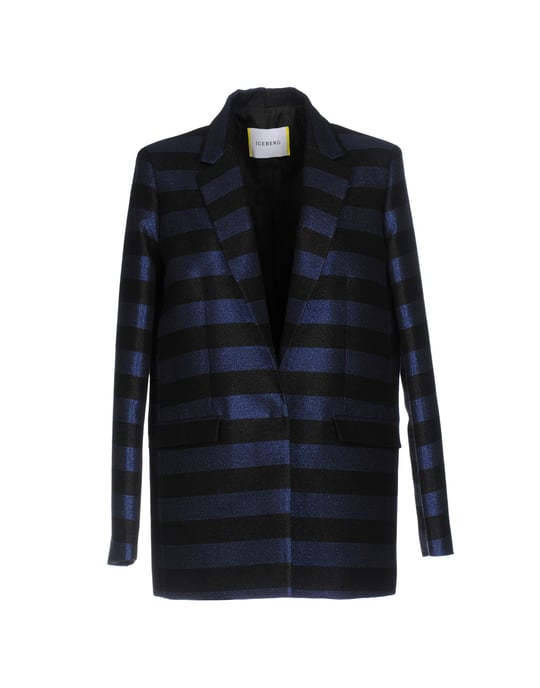 Iceberg Dark Blue Cotton Lame Single Breasted Jacket