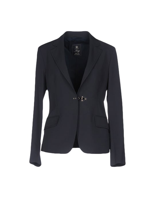 Fay Dark Blue Twill Single Breasted Blazer