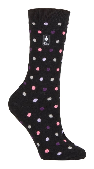 Heat Holders Damen Ultra Lite Thermal Brushed Inner Yarn Design Socken Schwarz/Lila (Nicosia) - Image 1