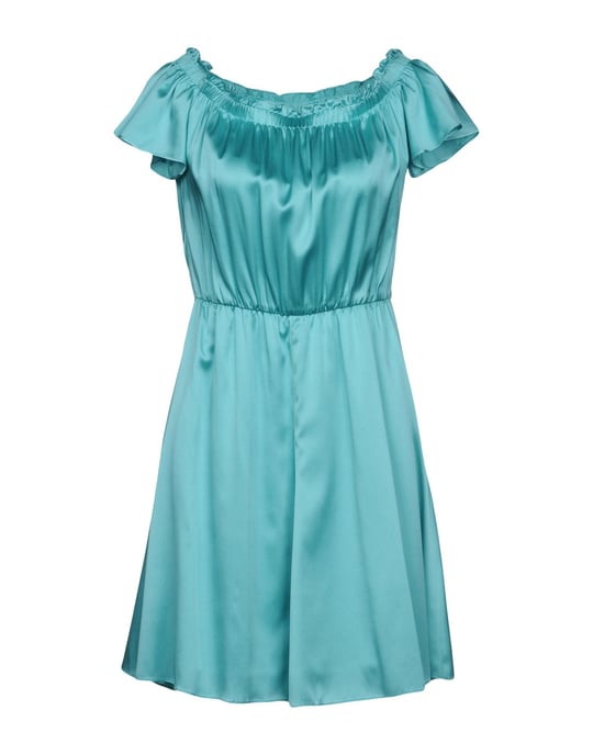 Patrizia Pepe Turquoise Silk Short Sleeve Dress