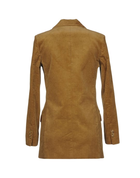 Vicolo Beige Cotton Velvet Double Breasted Jacket