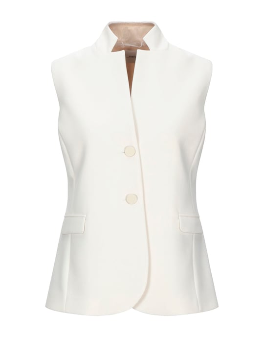 Merci Ivory Crepe Sleeveless Jacket