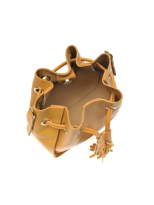 Carla Ferreri SS22 CF 1400 Moutarde Cuir de vachette Sac - Image 4