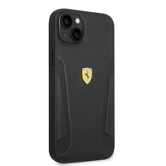 Ferrari iPhone 14 Logo Leather Phone Case