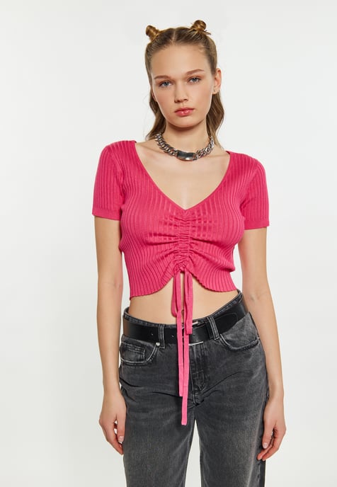 Mymo Crop-Top Damen Rosa - Image 3